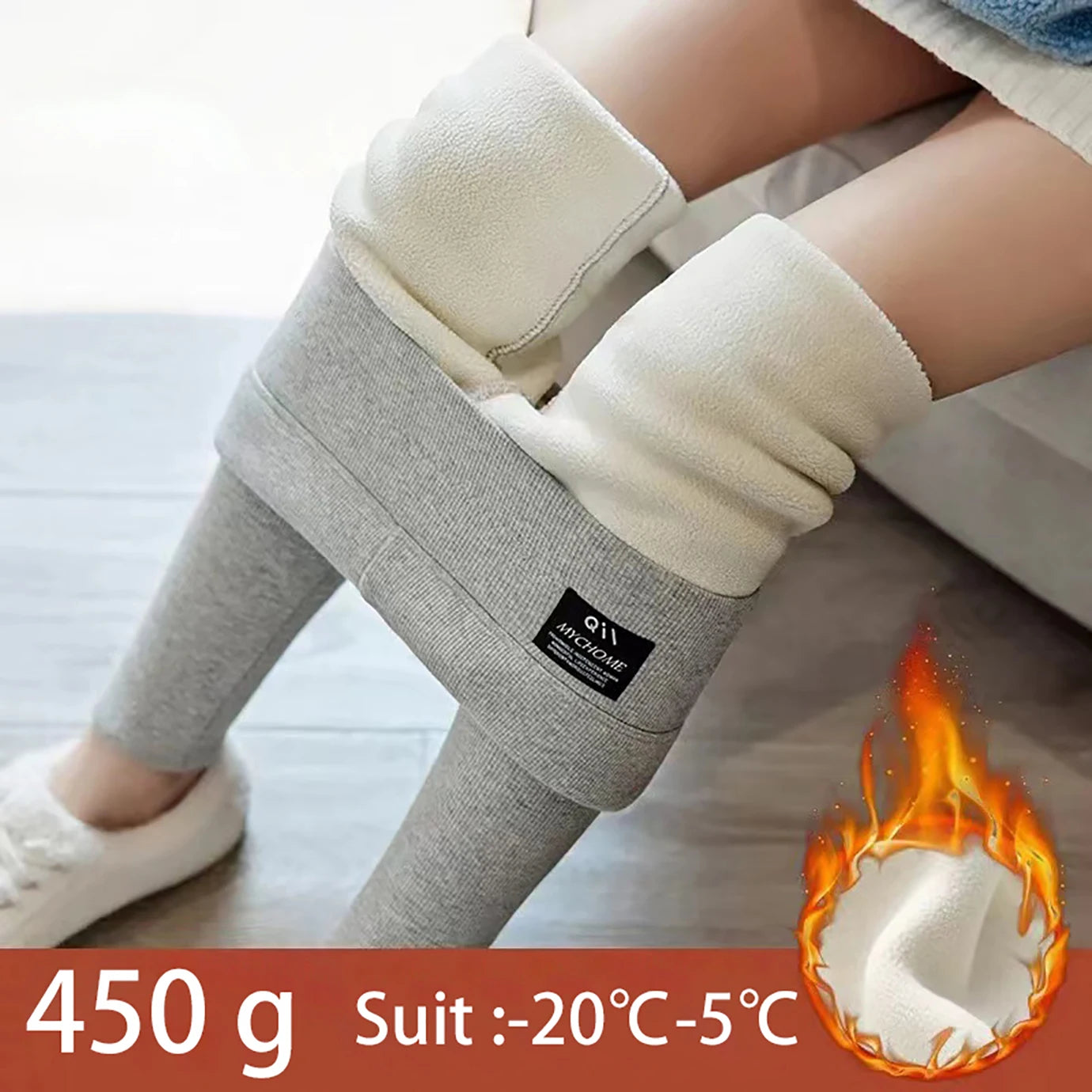 Thermal Fleece High-Waist Ribbed Leggings