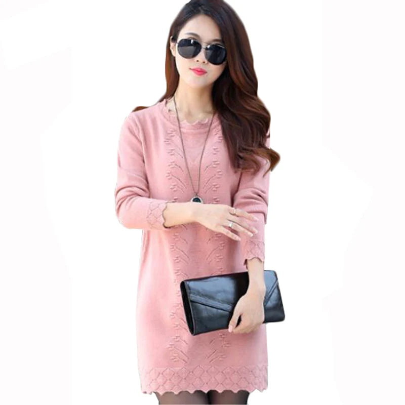 Women’s Long Sleeve Knitted Sweater Dress