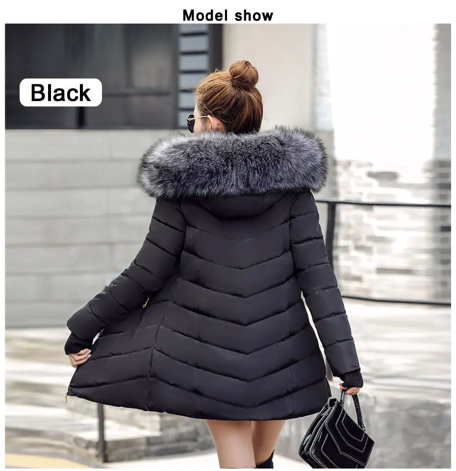 Slim Women Winter Jacket - Warm Cotton Padded Coat