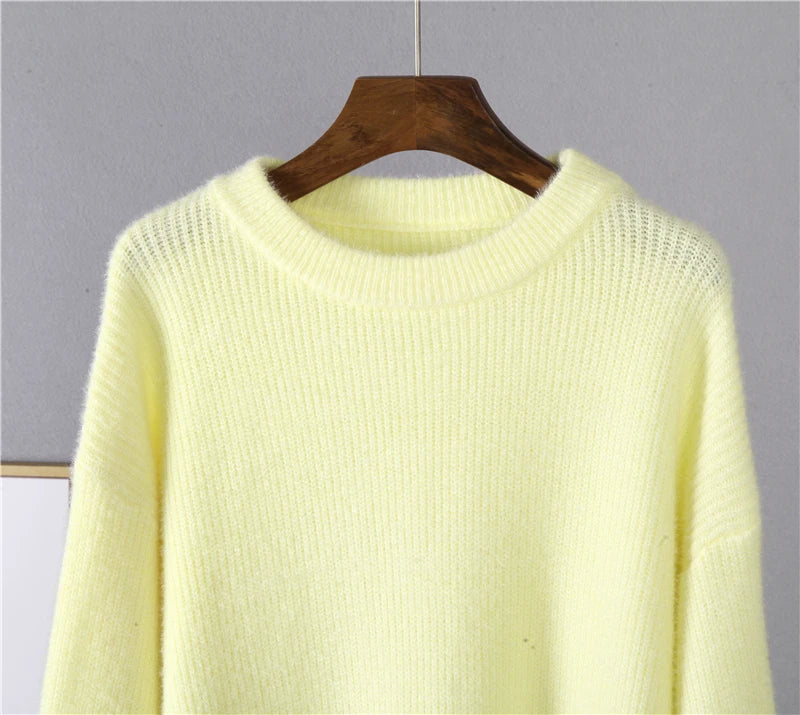 Hirsionsan Soft Loose Knitted Cashmere Sweaters for Women