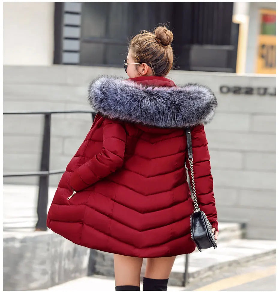 Slim Women Winter Jacket - Warm Cotton Padded Coat