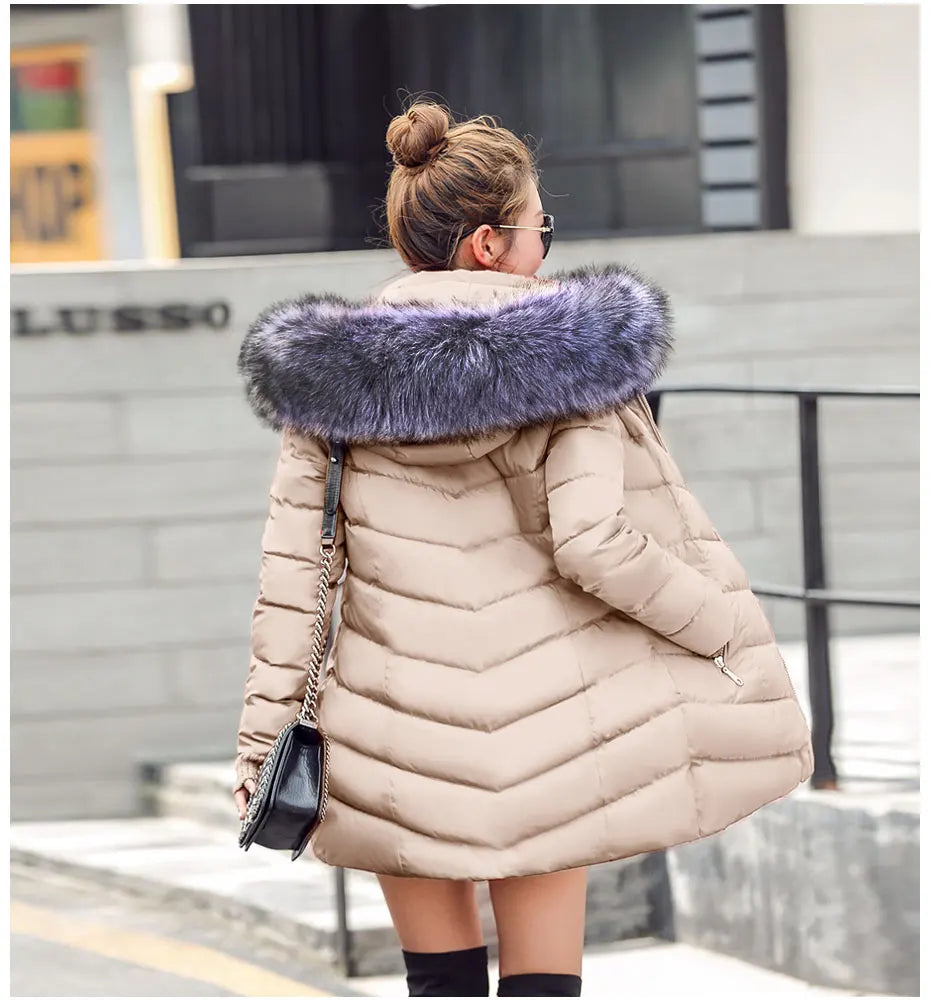 Slim Women Winter Jacket - Warm Cotton Padded Coat