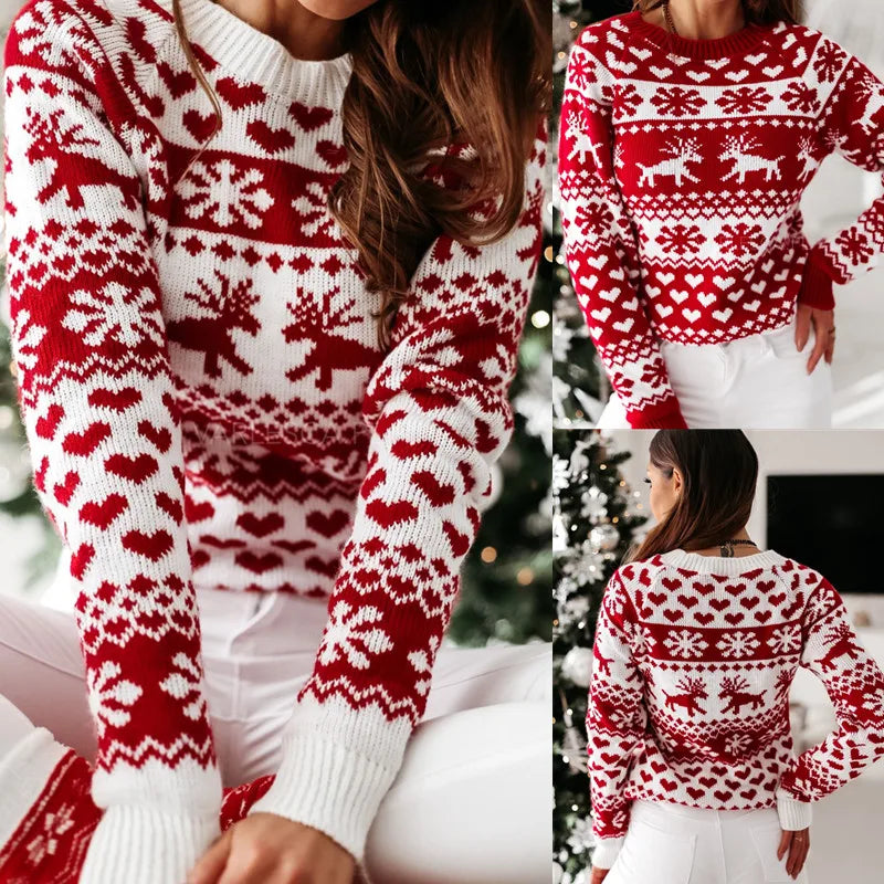 New Winter Christmas Women Sweaters Pullover Tops