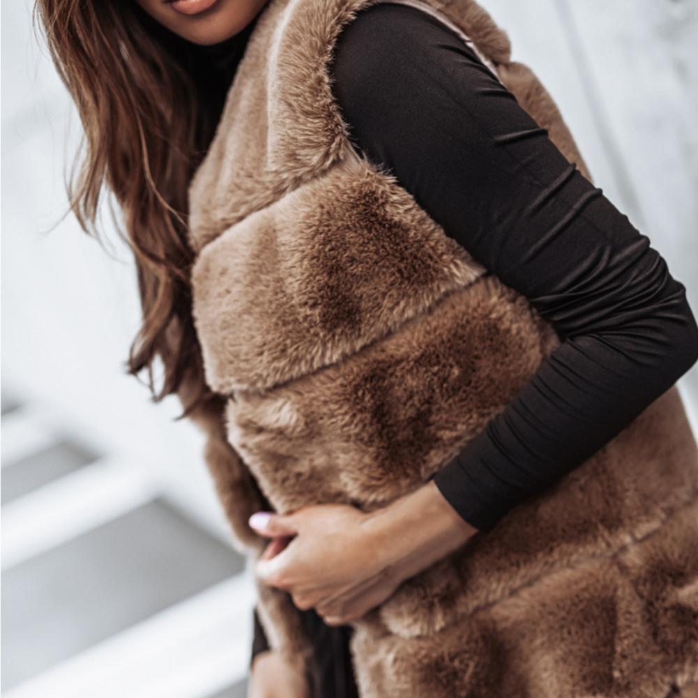 Autumn Winter Women's Faux Fur Vest Jacket