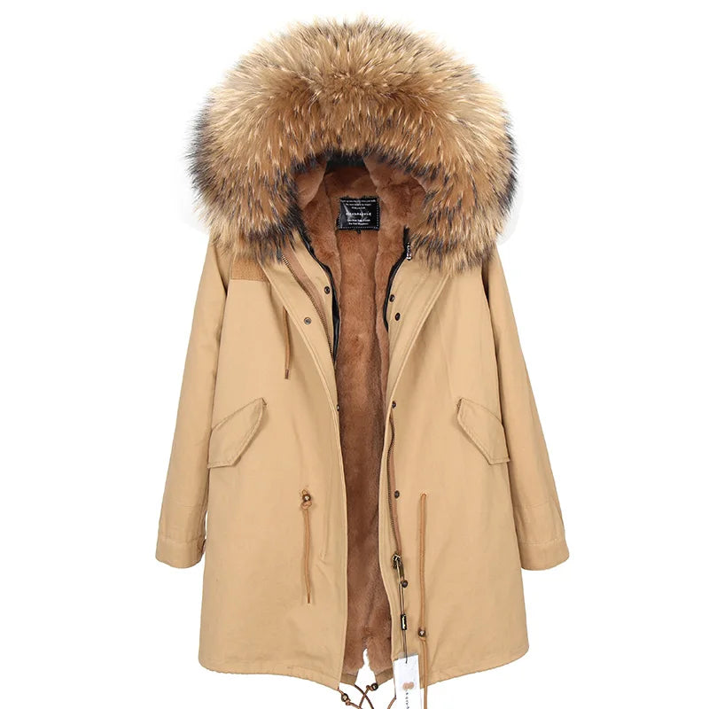 Luxury Hooded Real Fox Fur Jacket