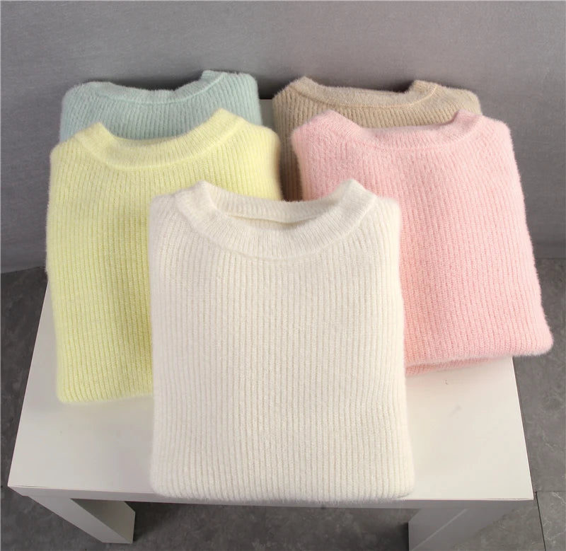 Hirsionsan Soft Loose Knitted Cashmere Sweaters for Women