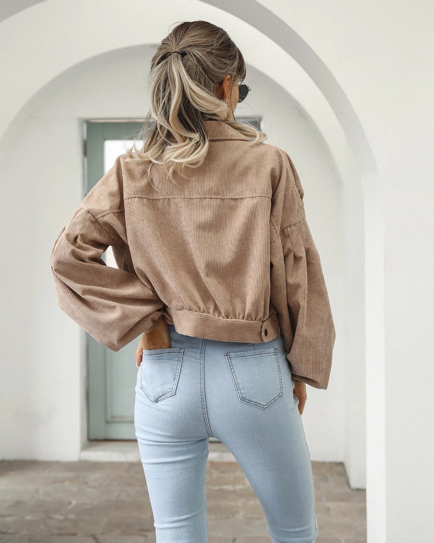 Autumn Cropped Corduroy Jacket - Vintage Winter Style