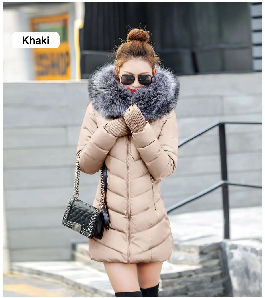 Slim Women Winter Jacket - Warm Cotton Padded Coat