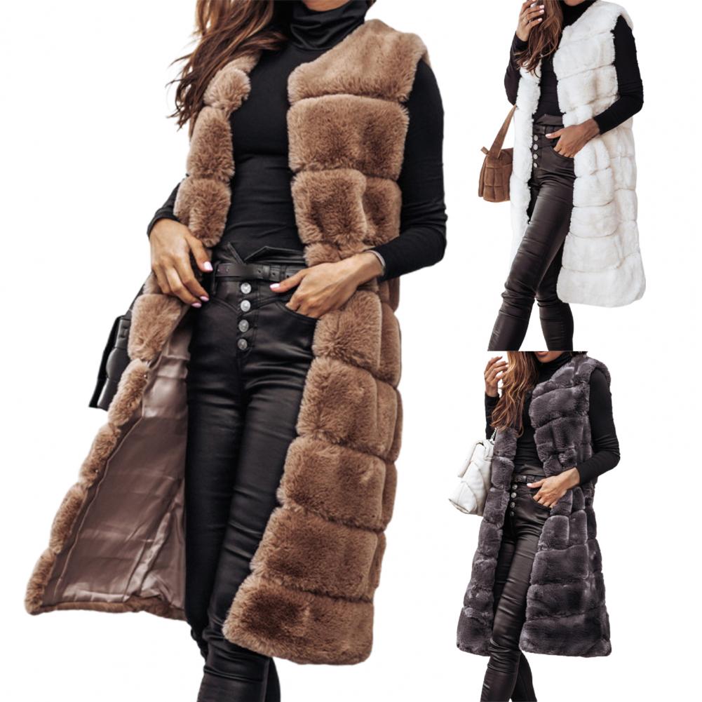 Autumn Winter Women's Faux Fur Vest Jacket