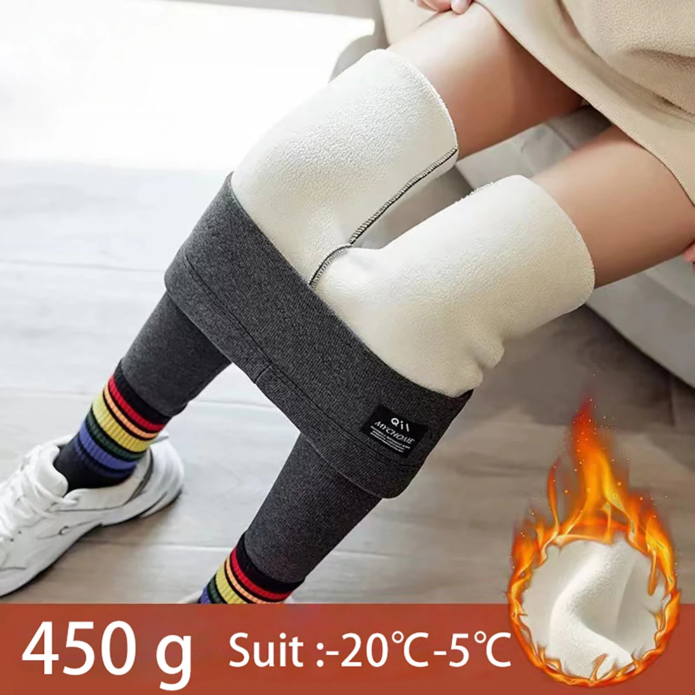 Thermal Fleece High-Waist Ribbed Leggings