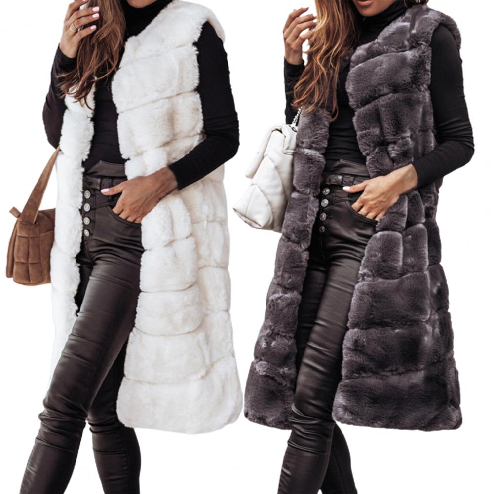 Autumn Winter Women's Faux Fur Vest Jacket