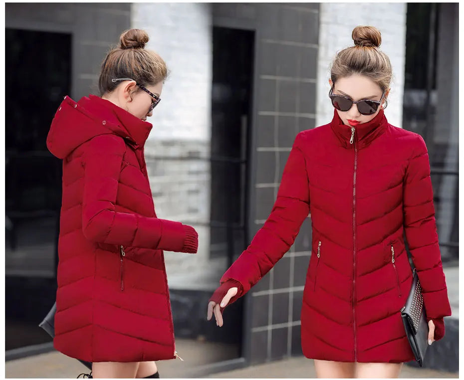 Slim Women Winter Jacket - Warm Cotton Padded Coat