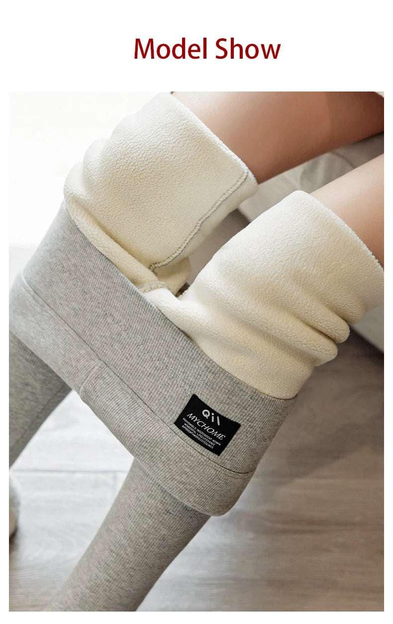 Thermal Fleece High-Waist Ribbed Leggings