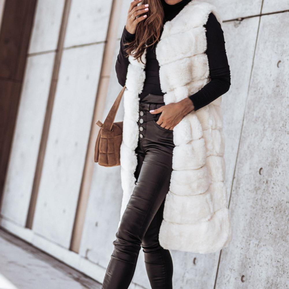 Autumn Winter Women's Faux Fur Vest Jacket