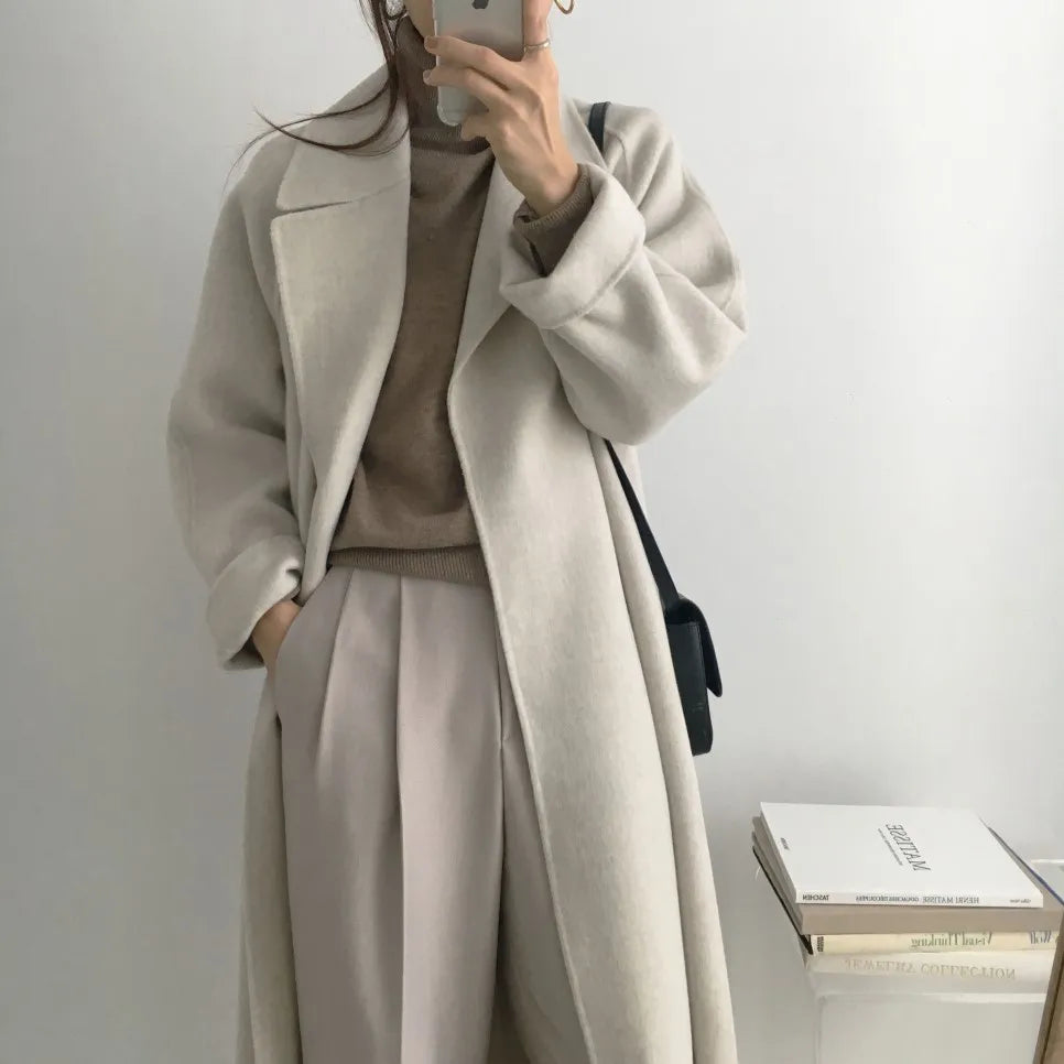 French Lazy Style Woolen Coat