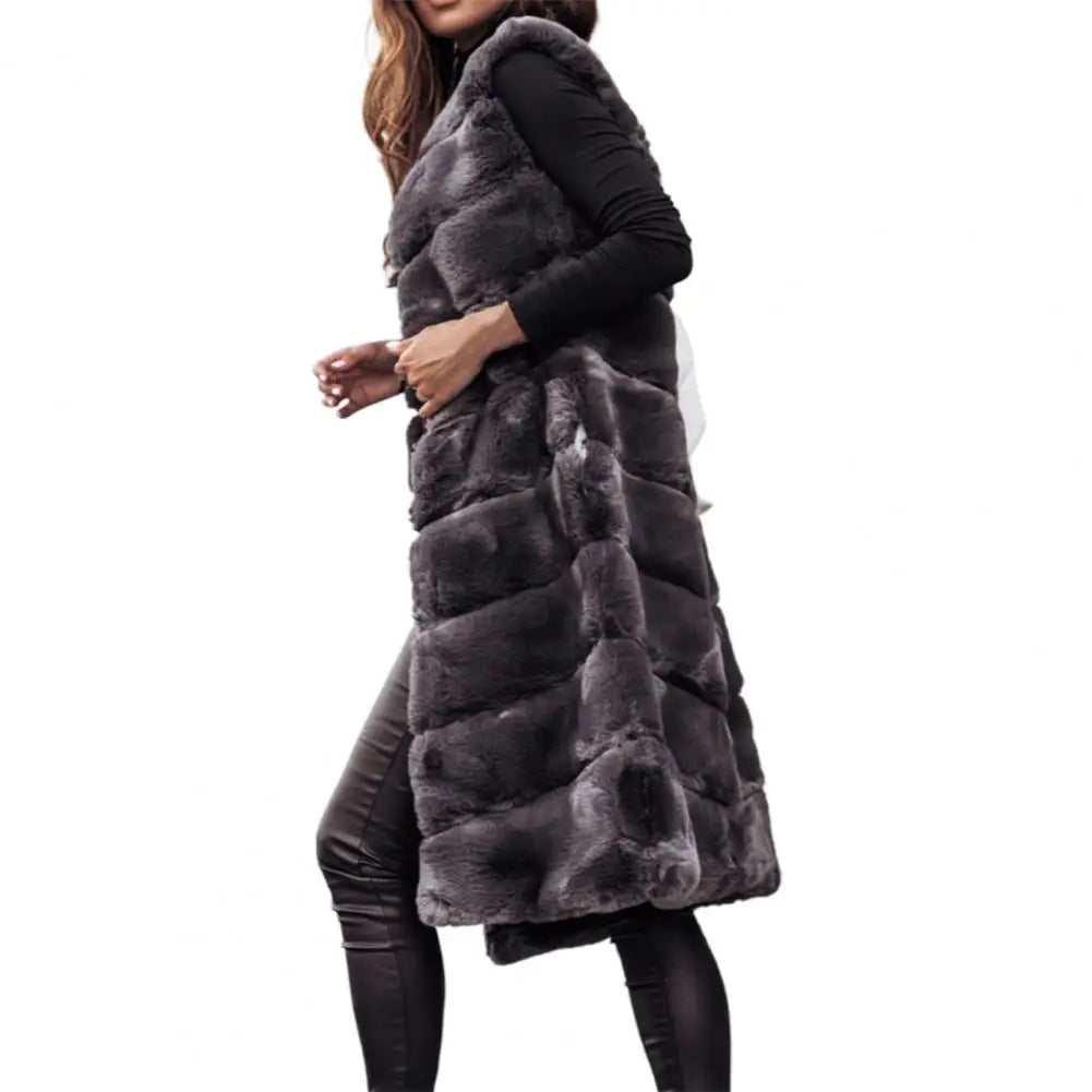 Autumn Winter Women's Faux Fur Vest Jacket