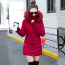 Switch Wine Red Fur Collar Winter Jacket for Women 2 image