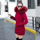 Switch Wine Red Fur Collar Winter Jacket for Women 1 image