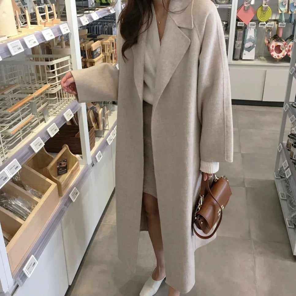 French Lazy Style Woolen Coat