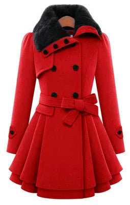 Women's Winter Slim Long Wool Sherpa Coat