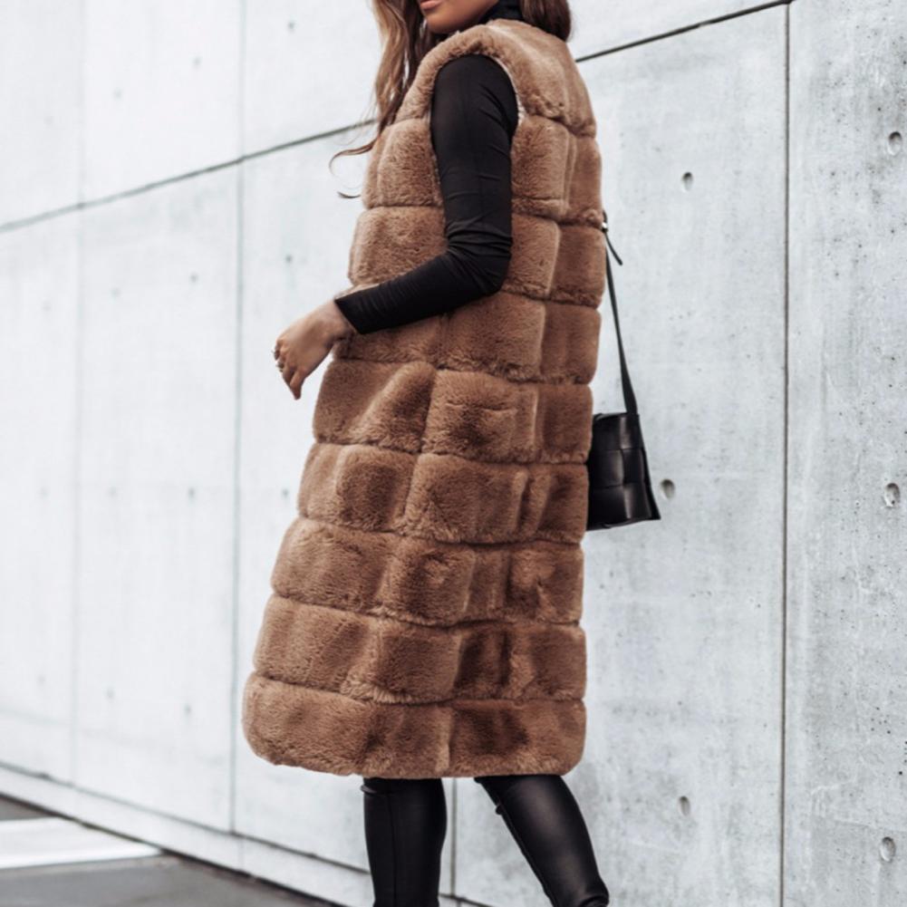 Autumn Winter Women's Faux Fur Vest Jacket