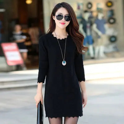 Women’s Long Sleeve Knitted Sweater Dress