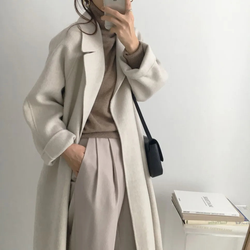 French Lazy Style Woolen Coat