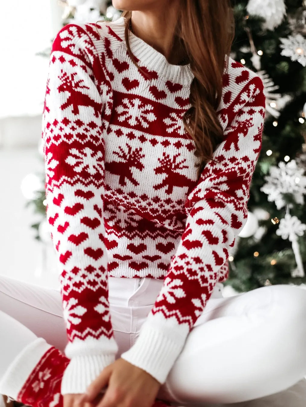 New Winter Christmas Women Sweaters Pullover Tops