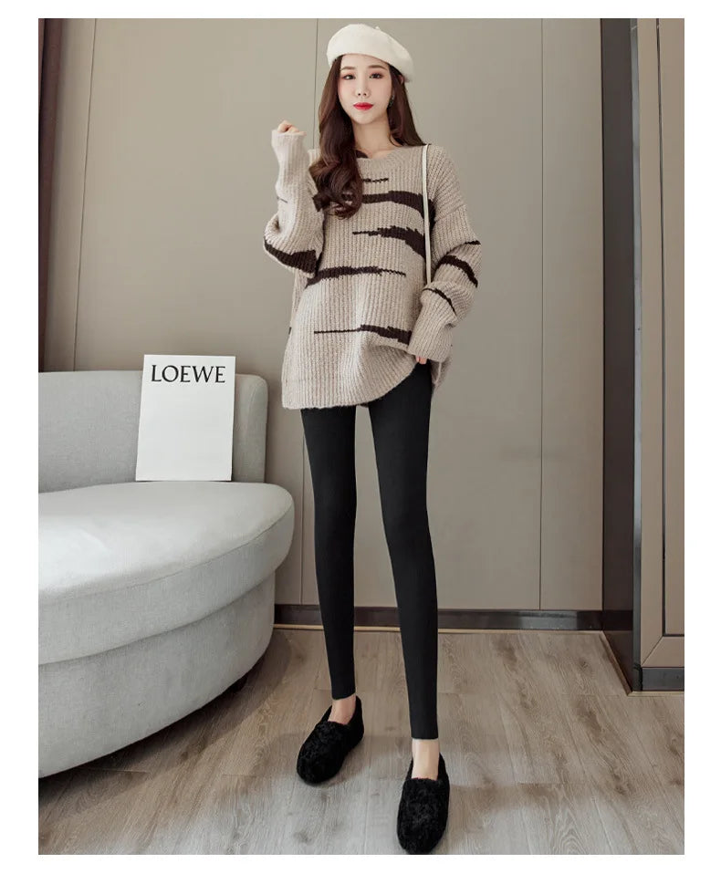 Thermal Fleece High-Waist Ribbed Leggings