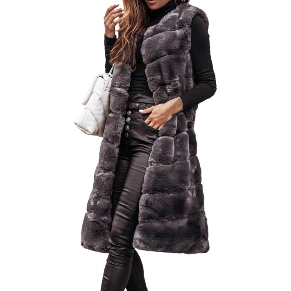 Autumn Winter Women's Faux Fur Vest Jacket