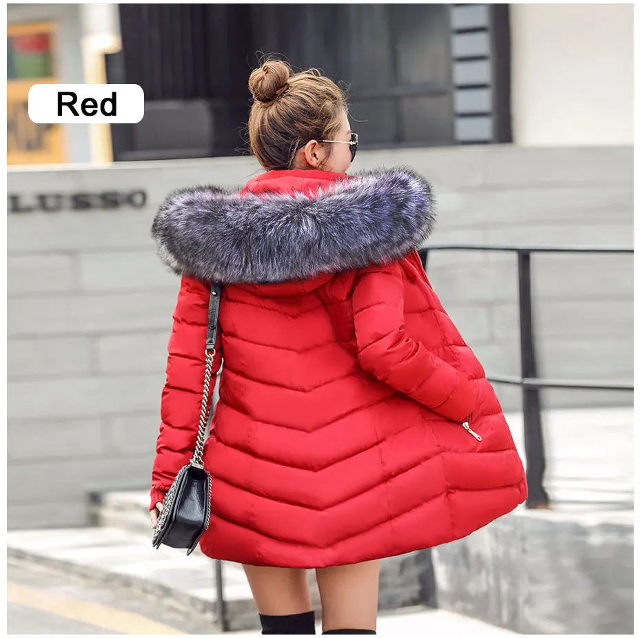 Slim Women Winter Jacket - Warm Cotton Padded Coat