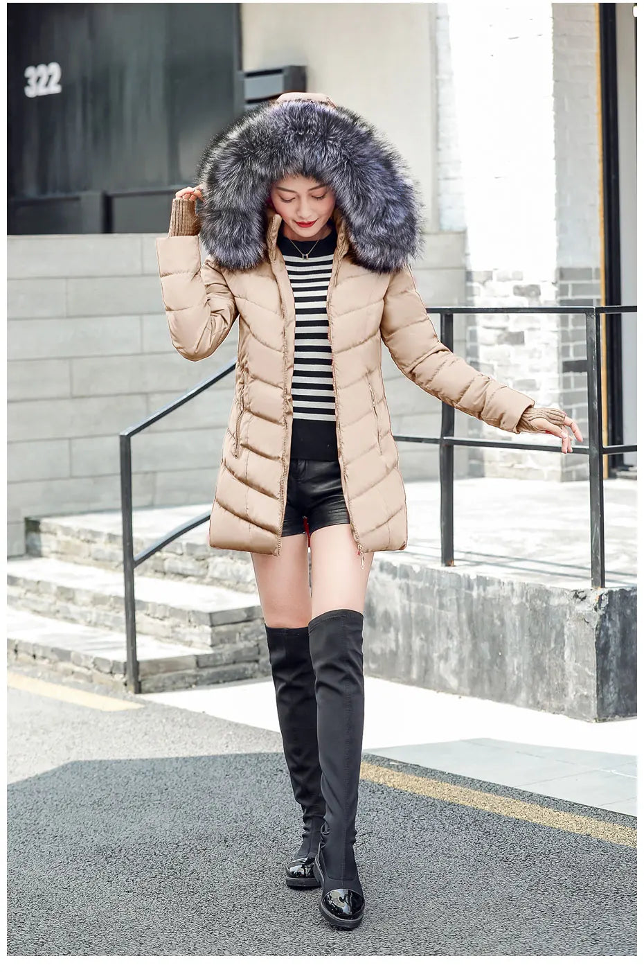 Slim Women Winter Jacket - Warm Cotton Padded Coat