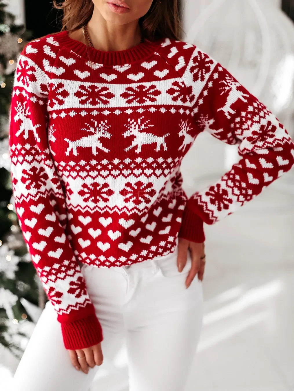 New Winter Christmas Women Sweaters Pullover Tops