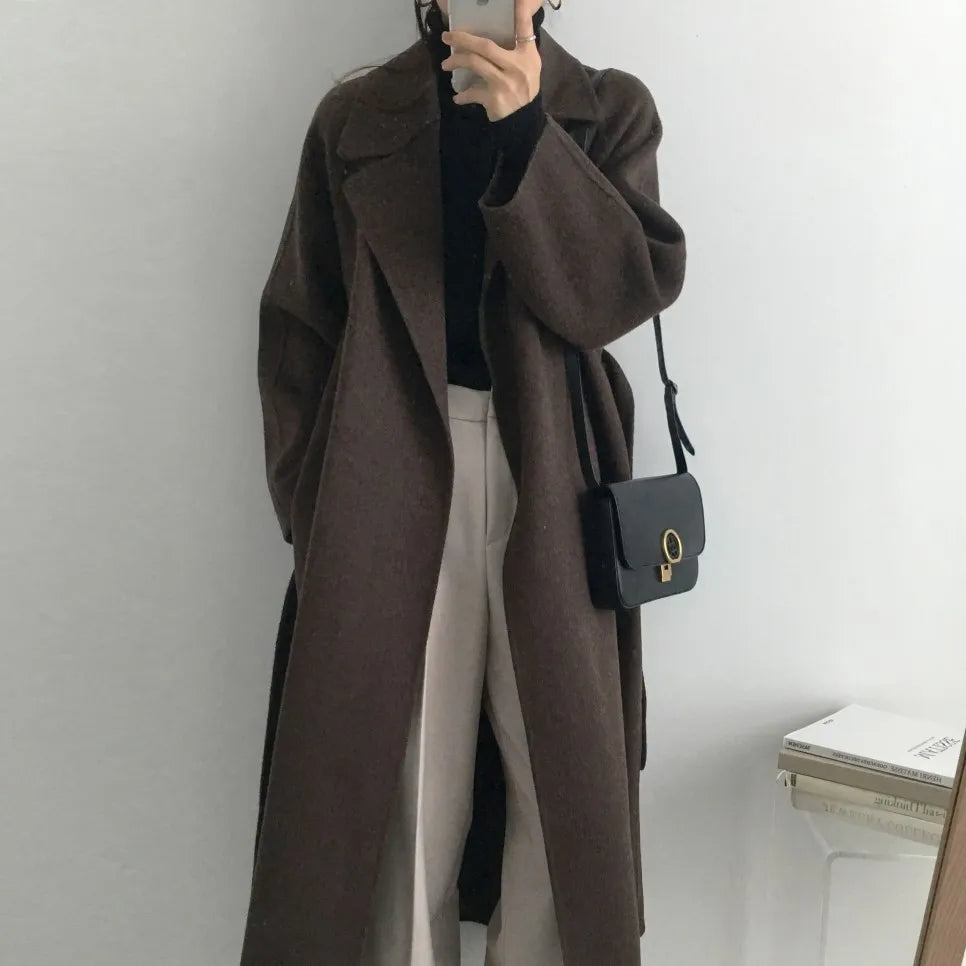 French Lazy Style Woolen Coat