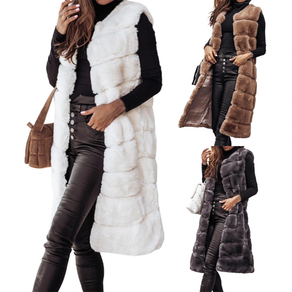 Autumn Winter Women's Faux Fur Vest Jacket