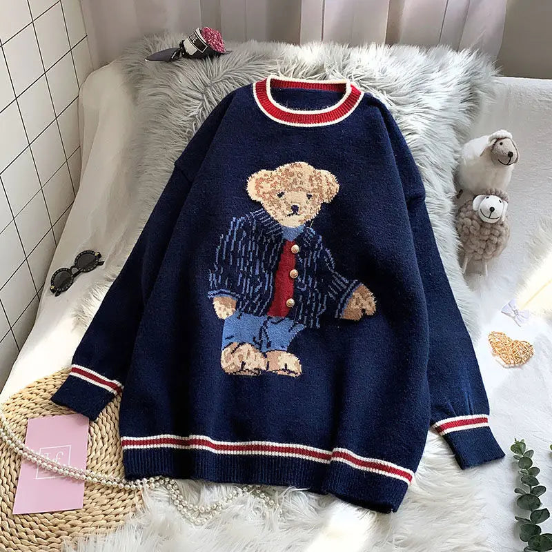 Lazy Knitwear Bear Pullover - Youthful & Warm