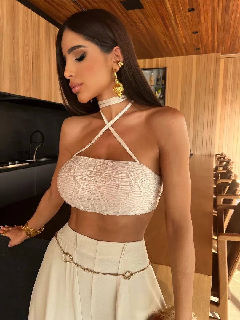 Style Tassel Pants Set - Off Shoulder Top