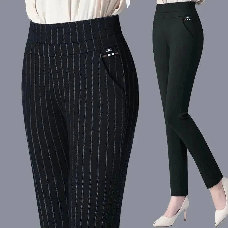 Spring Winter Fleece-Lined Skinny Pencil Pants