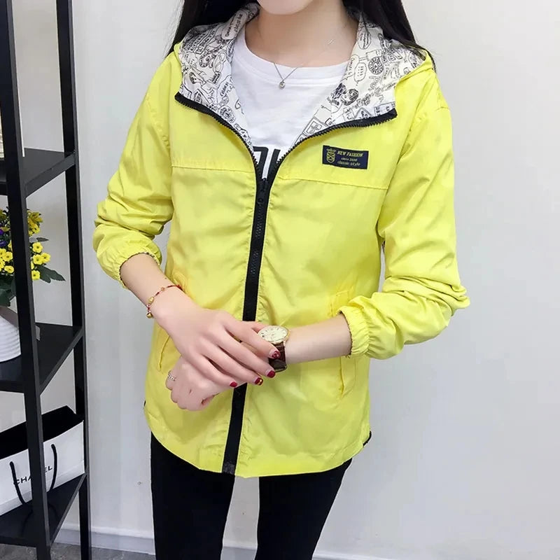 Double-Sided Hooded Trench Coat for Women