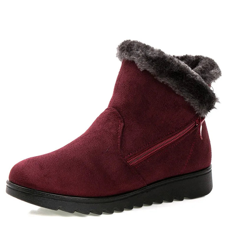 Women's Warm Plush Snow Boots with Zipper | Alfadarling