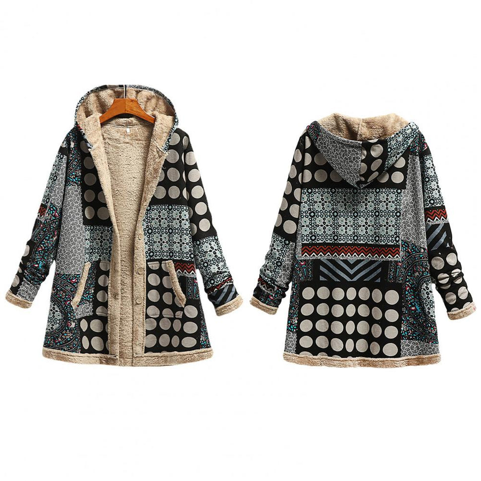 Winter Women’s Hooded Coat with Pockets