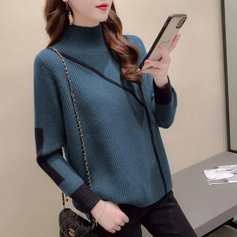 Thickened Half High Collar Sweater