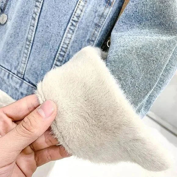 Retro Fur Collar Denim Jacket