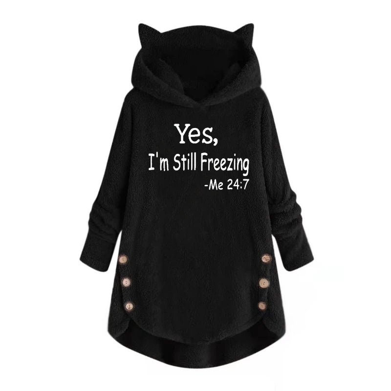 Autumn & Winter Plush Cat Ears Sweatshirt - Alfadarling