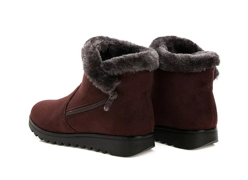 Women's Warm Plush Snow Boots with Zipper | Alfadarling