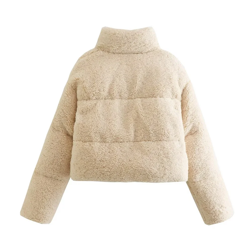 PB&ZA Women's Lamb Wool Short Cotton Coat