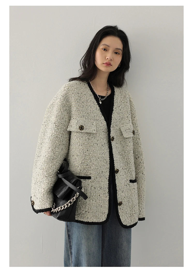 CHIC VEN Women's Woolen Coat - Autumn Winter