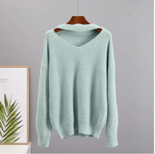 Hirsionsan Soft Loose Knitted Cashmere Sweaters for Women