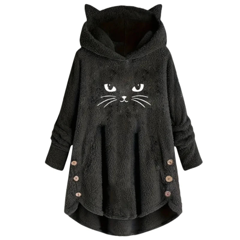 Autumn & Winter Plush Cat Ears Sweatshirt - Alfadarling