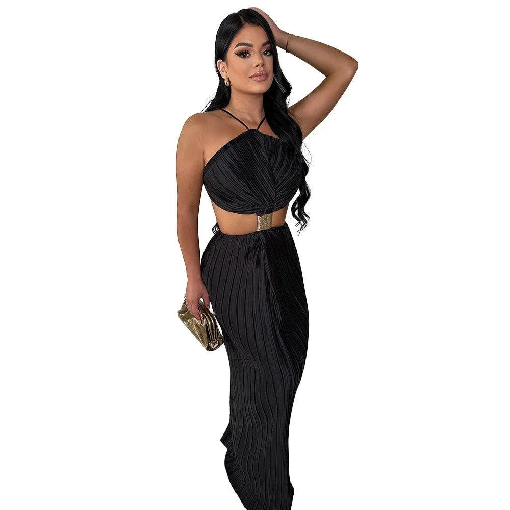 Elegant Halter Sleeveless Long Maxi Dress